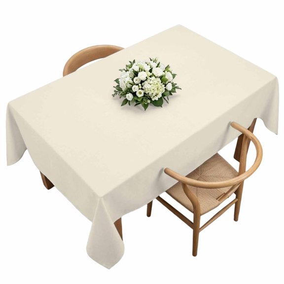 Rectangle Tablecloth, Modern Solid Color Cream Art Waterproof Table Cloth 60x120 in Simple Minimalist Style Washable Spillproof Table Cover for Kitchen Dining Party Decor Outdoor Camping