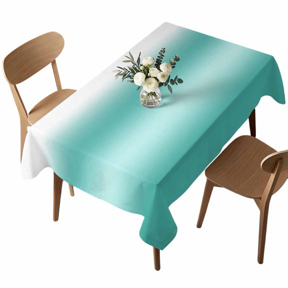 Rectangle Tablecloth, Modern Turquoise Gradient Waterproof Table Cloth 60x102 in Minimalist Ombre Theme Washable Spillproof Table Cover for Kitchen Dining Party Decor Outdoor Camping