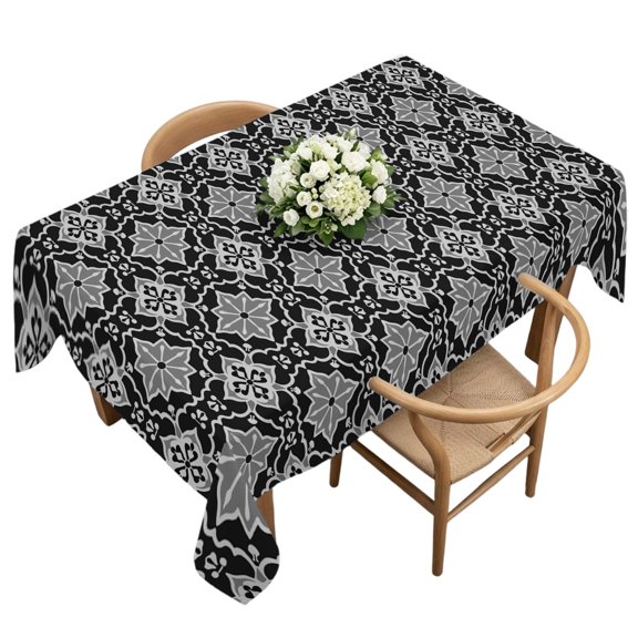 Rectangle Tablecloth, Moroccan Classical Rhombus Pattern Waterproof Table Cloth 60x120 in Kaleidoscope Abstract Art Washable Spillproof Table Cover for Kitchen Dining Party Decor Outdoor Camping