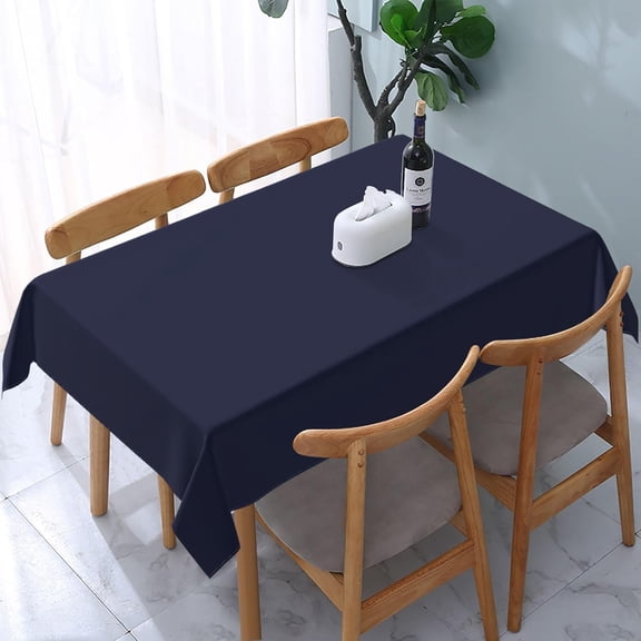 Rectangle Tablecloth Navy Blue Colors Oblong Table Cover Washable Table Cloths for Kitchen Dinning Party Tabletop Modern Decoration 60 x 84inch