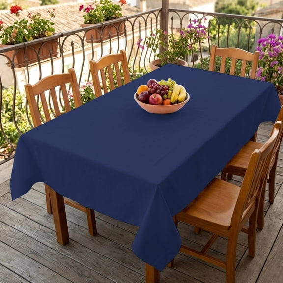 Rectangle Tablecloth,Navy Blue Modern Pure Color Waterproof Oil-Proof Table Cloth Kitchen Dining Tables Cover for Indoor Outdoor Wedding Holiday Party Decor,Abstract Minimalist Art
