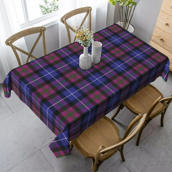Rectangle Tablecloth, Pride of Scotland Fashion Tartan Stain Resistant, Wrinkle Free, Washable Polyester Cover for Dining, Parties, and Camping