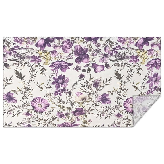 Rectangle Tablecloth Purple Floral Wildflower Farmhouse Table Cloths 60x102inch Tablecloths Waterproof and Reusable Table Cover Polyester Tablecloth for Weddings Banquets or Restaurants