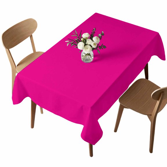 Rectangle Tablecloth, Rose Red Watercolor Waterproof Table Cloth 52x70 in Solid Color Washable Spillproof Table Cover for Kitchen Dining Party Decor Outdoor Camping
