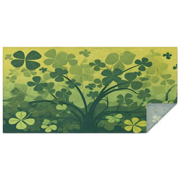 Rectangle Tablecloth Saint Patrick's Day Leaf Table Cloth, Water Resistant Fabric Oil-Proof Soft Table Covers for Dining Room Parties Holiday Dinner, Wipeable Tabletop Cover Kitchen 60x120 Inch