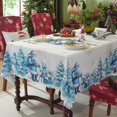 thumbnail image 1 of Rectangle Tablecloth,Santa Claus,Snowman,Christmas Tree Design,Wavy Edge Waterproof Polyester Table Cover for Party,Kitchen Decor,60×84 Inch, 1 of 7