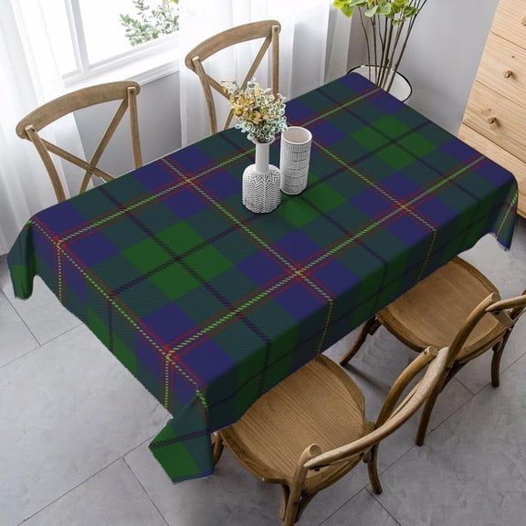 Rectangle Tablecloth, Scottish Clan Carmichael Classic Tartan Stain Resistant, Wrinkle Free, Washable Polyester Cover for Dining, Parties, and Camping