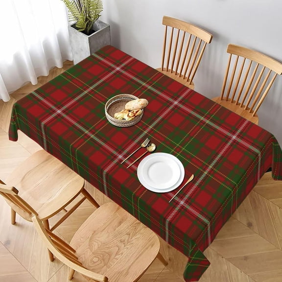 Rectangle Tablecloth, Scottish Colors Clan Hay Tartan Plaid Stain-Resistant, Wrinkle-Free, Washable Cover for Dining, Parties, and Wedding 60x84in