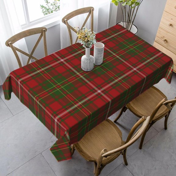 Rectangle Tablecloth, Scottish Colors Clan Hay Tartan Plaid Stain Resistant, Wrinkle Free, Washable Polyester Cover for Dining, Parties, and Camping