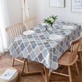 thumbnail image 1 of Rectangle Tablecloth Spill Proof Waterproof Table Cover Soft Square Table Decor Cover, Farmhouse Table Cloth for Rectangle Tables, Retro Style Moroccan Pattern Geometric Blue Tablecloth 60x102 Inch, 1 of 6