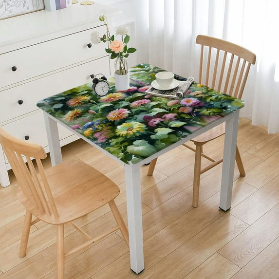 Rectangle Tablecloth Succulents Table Cloth Picnic Table Cover Vinyl Fabric Holiday Tablecloths for Kitchen Outdoor Camping Desk Cover Party Decor