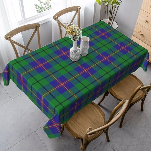 Rectangle Tablecloth, Taste of Scotland Clan Carmichael Tartan Plaid Stain Resistant, Wrinkle Free, Washable Polyester Cover for Dining, Parties, and Camping
