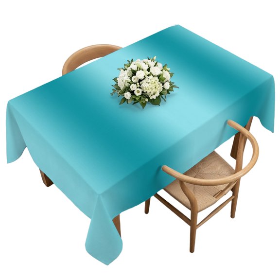 Rectangle Tablecloth, Turquoise Gradient Modern Pattern Waterproof Table Cloth 60x120 in Teal Abstract Art Washable Spillproof Table Cover for Kitchen Dining Party Decor Outdoor Camping