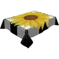 thumbnail image 1 of Rectangle Tablecloth Waterproof for Kitchen, Fall Farm Sunflower Black White Buffalo Plaid Polyester Wrinkle Textured Tablecloths, Indoor/Outdoor Decor Desktop Protectors Tablecloths, 60"x84", 1 of 6