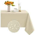 thumbnail image 1 of Rectangle Tablecloth - Waterproof and Wrinkle Resistant Washable Polyester Table Cloth for Kitchen Dining/Party/Wedding Indoor and Outdoor Use (60 x 120 inch, Beige), 1 of 6