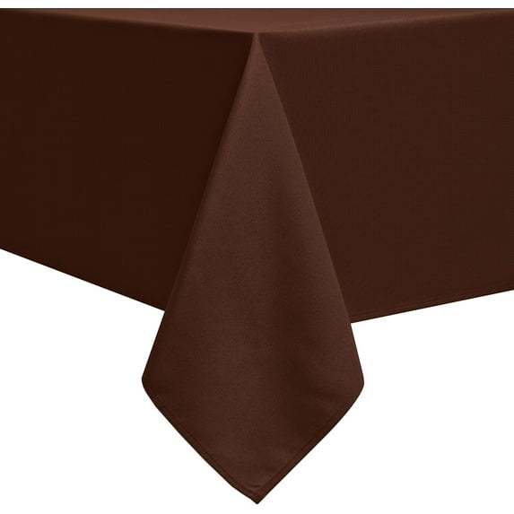 Rectangle Tablecloth - Waterproof and Wrinkle Resistant Washable Polyester Table Cloth for Kitchen Dining/Party/Wedding Indoor and Outdoor Use (60 x 120 inch, Chocolate)