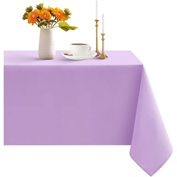 Rectangle Tablecloth - Waterproof and Wrinkle Resistant Washable Polyester Table Cloth for Kitchen Dining/Party/Wedding Indoor and Outdoor Use (60 x 84 inch,Black)