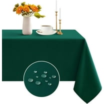 Rectangle Tablecloth - Waterproof and Wrinkle Resistant Washable Polyester Table Cloth for Kitchen Dining/Party/Wedding Indoor and Outdoor Use (60 x 84 inch,Black)
