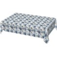 thumbnail image 1 of Rectangle Tablecloth with Wave Lace 60x84 Inch, Farmhouse Blue Gray Rustic Rectangular Table Cloths Durable Table Covers Fabric Table Cloth for Dining Table, Buffet Parties and Camping, 1 of 8