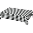 thumbnail image 1 of Rectangle Tablecloth with Wave Lace 60x84 Inch, White Black Buffalo Check Plaid Rectangle Table Cloth Water Resistant Spill Proof Table Covers Polyester Table Cloth for Restaurant, Picnic, Indoor, 1 of 8