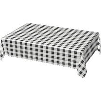 Rectangle Tablecloth with Wave Lace 60x84 Inch, White Buffalo Plaid Rectangle Table Protector Waterproof Tablecloths Outdoor Tablecloth for Dining, Parties, Camping
