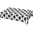 thumbnail image 1 of Rectangle Tablecloth with Wave Lace 60x84 Inch, White Buffalo Plaid Rectangular Table Cloth Wipeable Table Top Cover Kitchen Tablecover for Dining Table, Buffet Parties and Camping, 1 of 8
