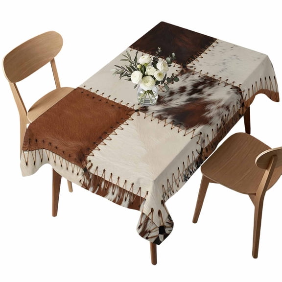 Rectangle Tablecloth, Western Cowboy Square Waterproof Table Cloth 60x102 in Abstract Geometric Art Washable Spillproof Table Cover for Kitchen Dining Party Decor Outdoor Camping
