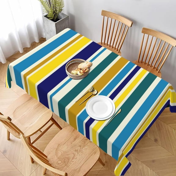 Rectangle Tablecloth Yellow Navy Gray Oblong Table Cover Washable Table Cloths for Kitchen Dinning Party Tabletop Modern Decoration 60 x 102inch