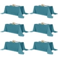 thumbnail image 1 of Rectangle Tablecloths 6 Pack - 90x156 Inch - Teal Washable Fabric Cloth Table Cloth, Large Reusable Polyester Table Covers for Wedding, Party, Birthday, Banquet, 1 of 8