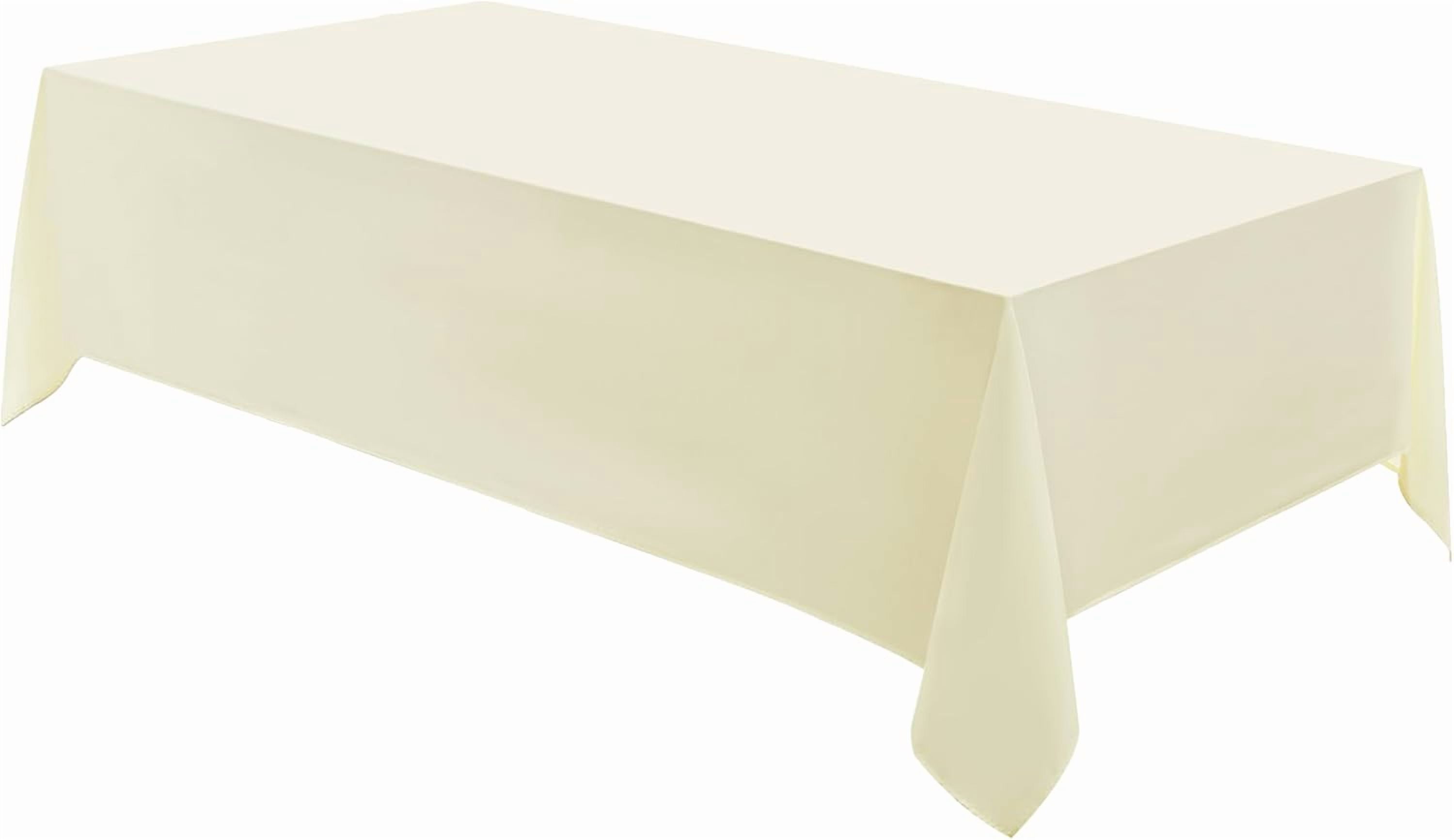 Rectangle Tablecloths 90x132 Inch 2 Pack Ivory Tablecloth Washable ...