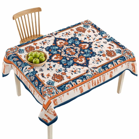 Rectangle Tablecloths, Bohemia Tribal Western Pattern Waterproof Table Cloths, Retro Native Aesthetic Spillproof Decorative Dining Table Covers for Kitchen,Indoor Outdoor Parties, Camping 52x70in
