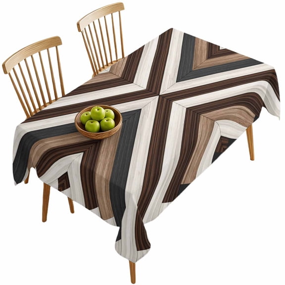 Rectangle Tablecloths, Bohemian Brown Beige Aztec Texture Waterproof Table Cloths, Western Native Tribal Spillproof Decorative Dining Table Covers for Kitchen,Indoor Outdoor Parties, Camping 54x108in