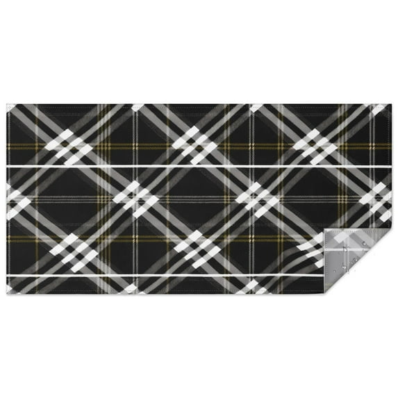 Rectangle Tablecloths Buffalo Plaid Black and White Checkered Table Clothes 60x120inch Table Cloths Washable Foldable and Durable Table Clothes Polyester Tablecloth for Dining Kitchen Parties