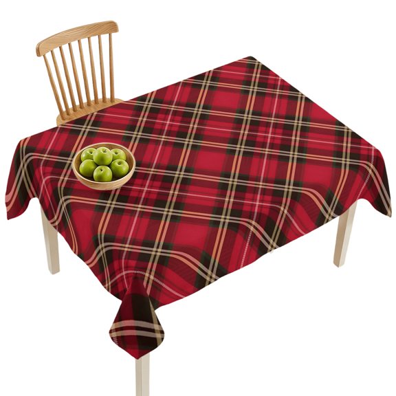 Rectangle Tablecloths, Christmas Tartan Buffalo Plaid Waterproof Table Cloths, Diamond Checker Lattice Spillproof Decorative Dining Table Covers for Kitchen,Indoor Outdoor Parties, Camping 60x84in