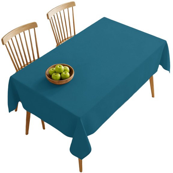Rectangle Tablecloths, Dark Teal Waterproof Table Cloths, Solid Green Color Spillproof Decorative Dining Table Covers for Kitchen,Indoor Outdoor Parties, Camping 60x120in