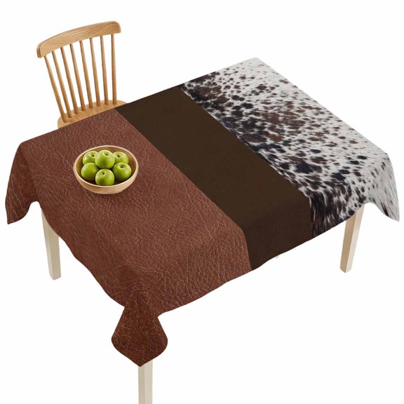 Rectangle Tablecloths, Farmhouse Retro Leather Texture Waterproof Table Cloths, Abstract Fur Texture Spillproof Decorative Dining Table Covers for Kitchen,Indoor Outdoor Parties, Camping 60x84in