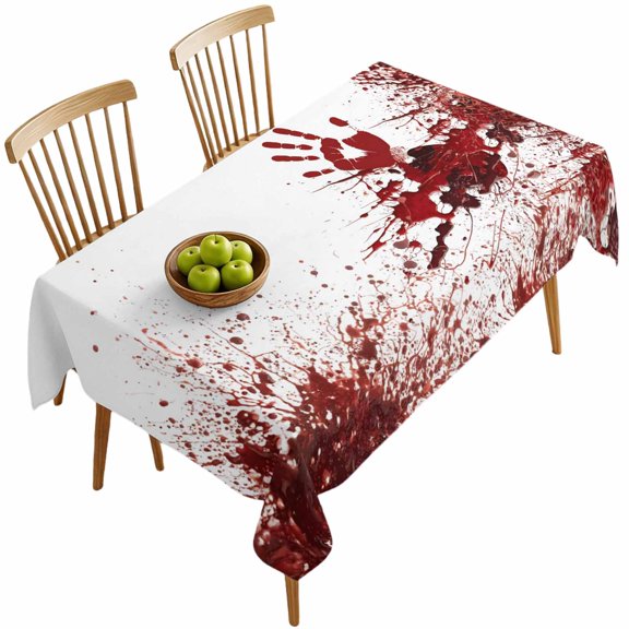 Rectangle Tablecloths, Halloween Bloody Handprint Waterproof Table Cloths, Horror Blood Bloody Palm Spillproof Decorative Dining Table Covers for Kitchen,Indoor Outdoor Parties, Camping 60x120in