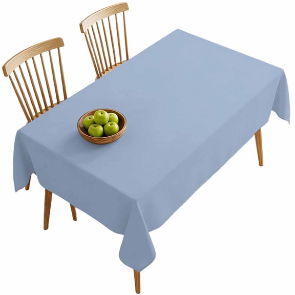 Rectangle Tablecloths, Light Blue Waterproof Table Cloths, Solid Color Spillproof Decorative Dining Table Covers for Kitchen,Indoor Outdoor Parties, Camping 60x120in