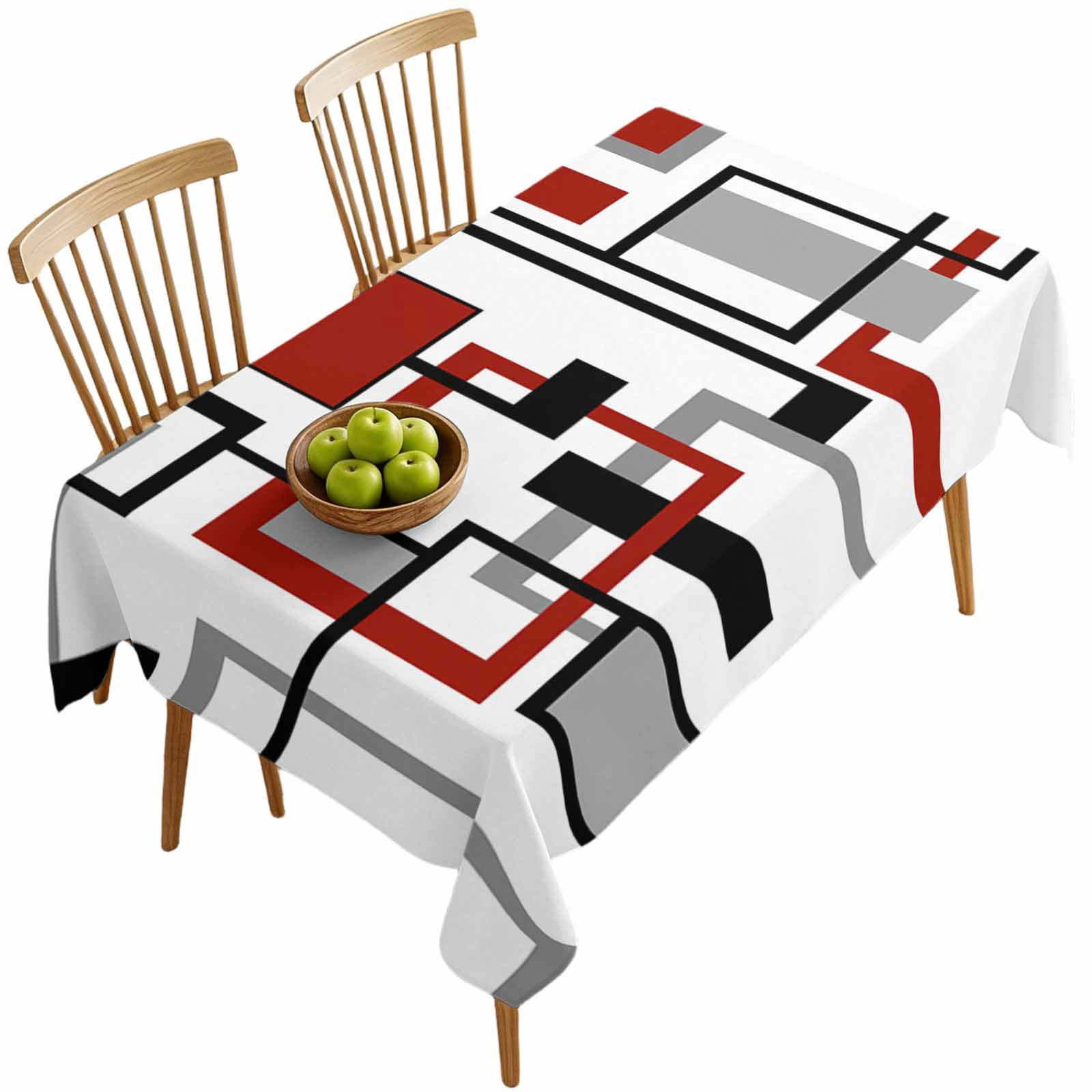 Rectangle Tablecloths, Middle Ages Minimalist Geometric Waterproof ...
