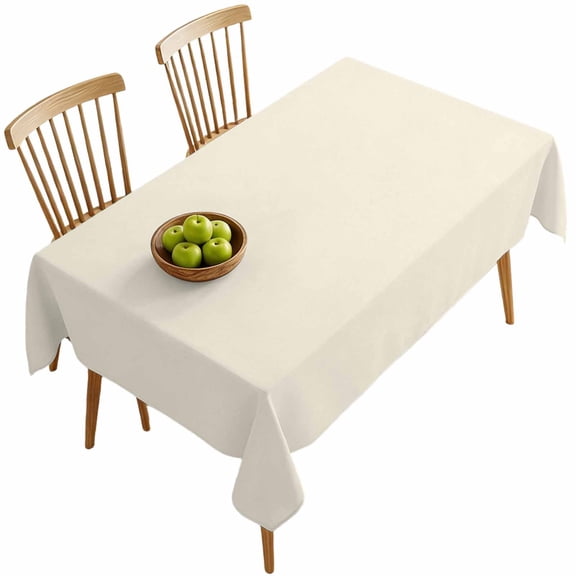 Rectangle Tablecloths, Modern Solid Color Cream Art Waterproof Table Cloths, Simple Minimalist Style Spillproof Decorative Dining Table Covers for Kitchen,Indoor Outdoor Parties, Camping 60x120in