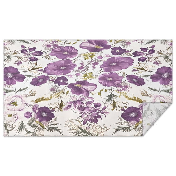 Rectangle Tablecloths Purple Floral Wildflower Farmhouse Table Cloths 60x102inch Table Cover Waterproof and Reusable Table Cloths Polyester Tablecloth for Weddings Banquets or Restaurants