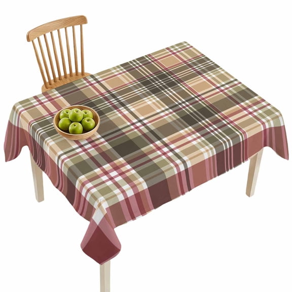 Rectangle Tablecloths, Retro Farmhouse Checkered Plaid Waterproof Table Cloths, Abstract Lattice Stripe Spillproof Decorative Dining Table Covers for Kitchen,Indoor Outdoor Parties, Camping 60x84in