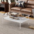 thumbnail image 1 of Rectangle Tempered Glass Living Table | Durable for Regular Use | Metal Legs and MDF Base | Attractive and Easy to Clean, 1 of 6