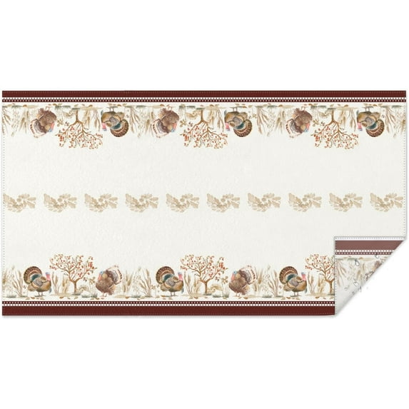 Rectangle Thanksgiving Tablecloth Fall Table Cloth Rectangular Pumpkin Color Table Cloths for Autumn Home Decor, 60x102 inch Tablecloths