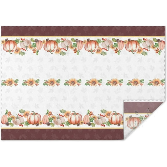 Rectangle Thanksgiving Tablecloth Fall Table Cloth Rectangular Pumpkin Color Table Cloths for Autumn Home Decor, 60x84 inch Tablecloths