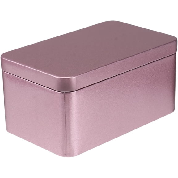 Rectangle Tinplate Tea Storage Box with Lid Metal Tin Box for Tea Leaf Candy and Small Item Organizer Portable Home Storage Container 5.11X3.14X2.36 Inches