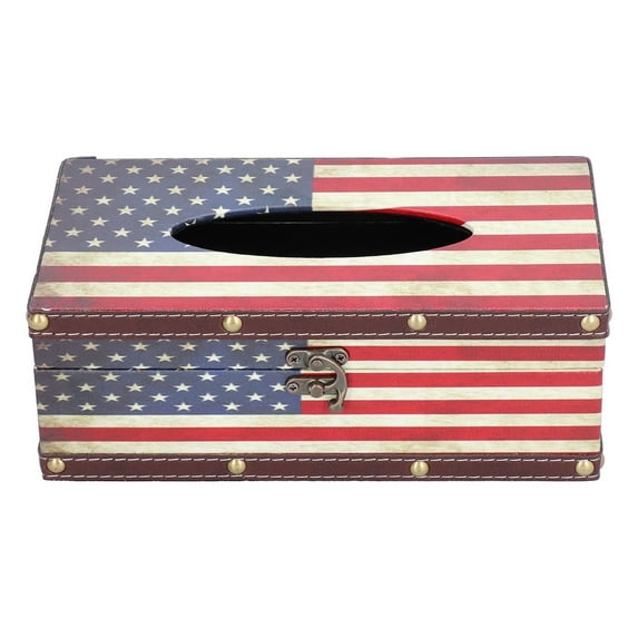 Rectangle Tissue Box Cover Tissue Box 10.0x5.7x3.5in Composite Wood British Style Tissue Box Holder for Countertop Bedroom Bathroom Car Office