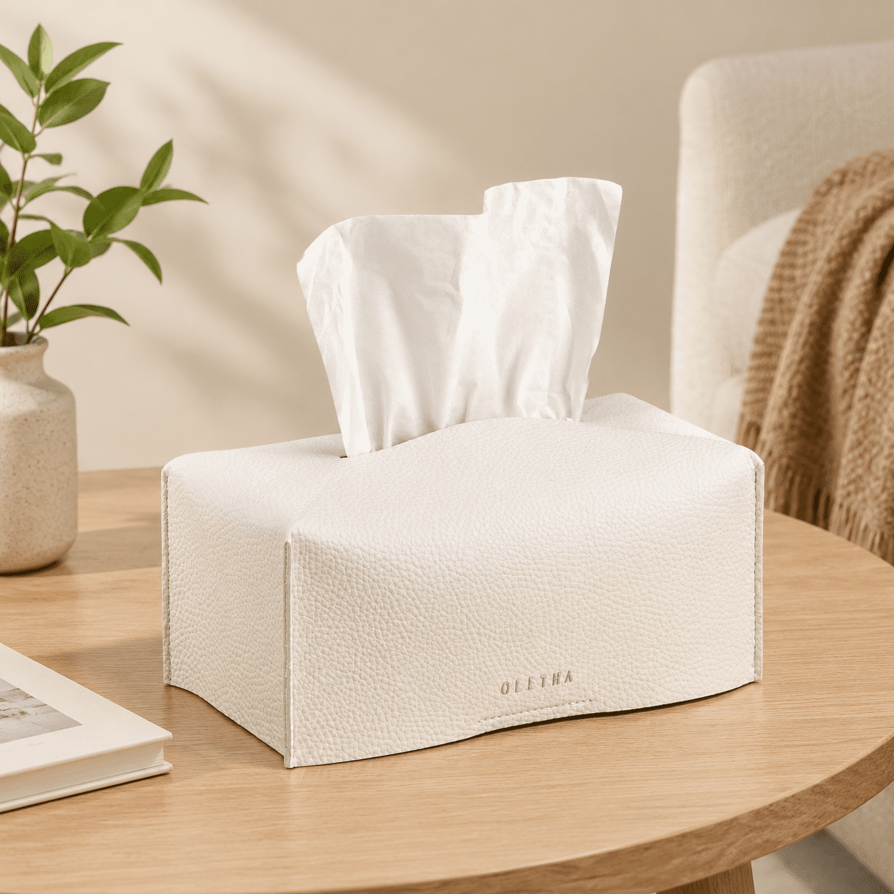 Rectangle Tissue Box Cover White Large Size - Walmart.com