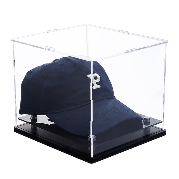 Rectangle Transparent Acrylic Display boxes Dust-Proof Cases with Black Base and 4pcs Plastic Rings for Models Building Blocks Display Holders Clear