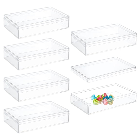 Rectangle Transparent Acrylic Storage Boxes Gift Case Clear 7x11x2.5cm for diy